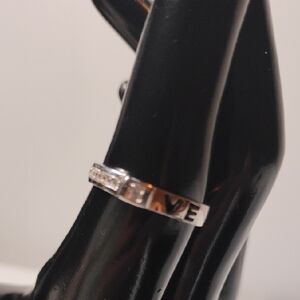 925 Sterling Silver Ring With Crystal/CZ Accents Size 7